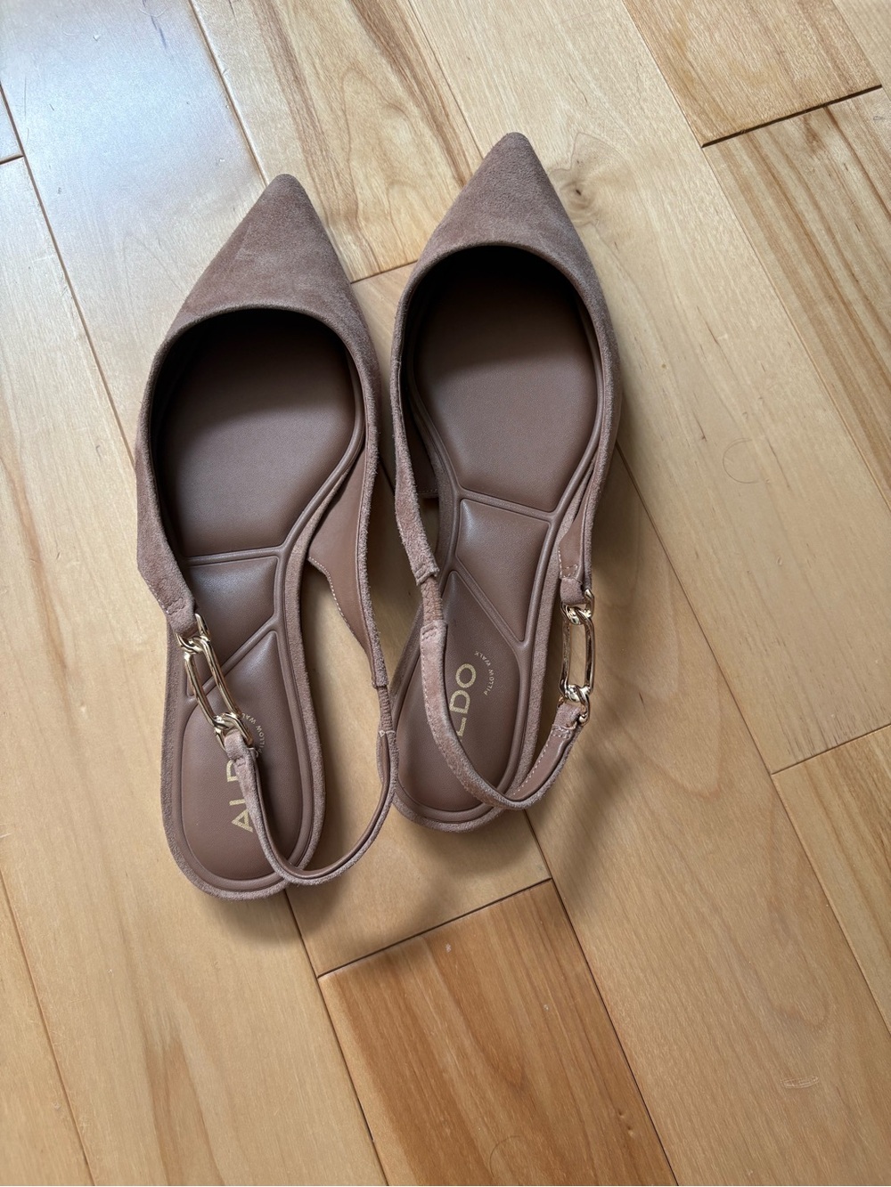 NWOT - Aldo Women's Blush Pink Slingback Pointed Toe Flats Size 8.5 - Picture 2 of 4